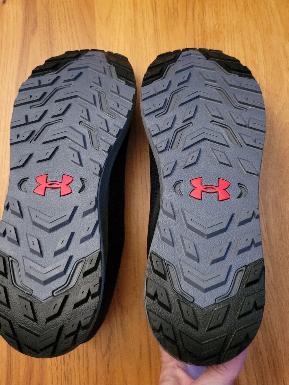 Under Armour Men's Black Running Sneakers with Red Logo Accents